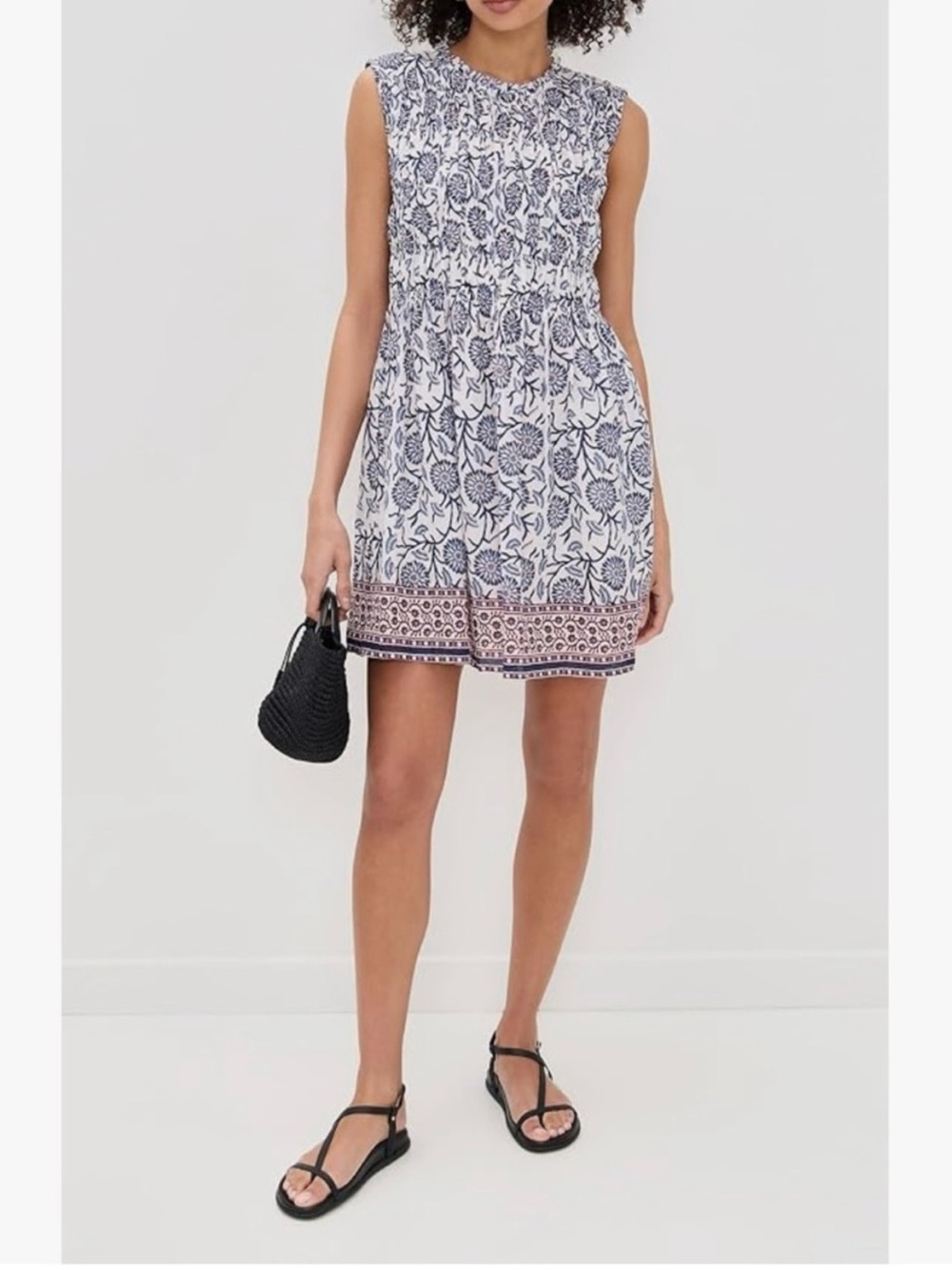 Velvet by Graham & Spencer "Marla" Block-Printed Cotton Dress, Like New - Picture 12 of 16